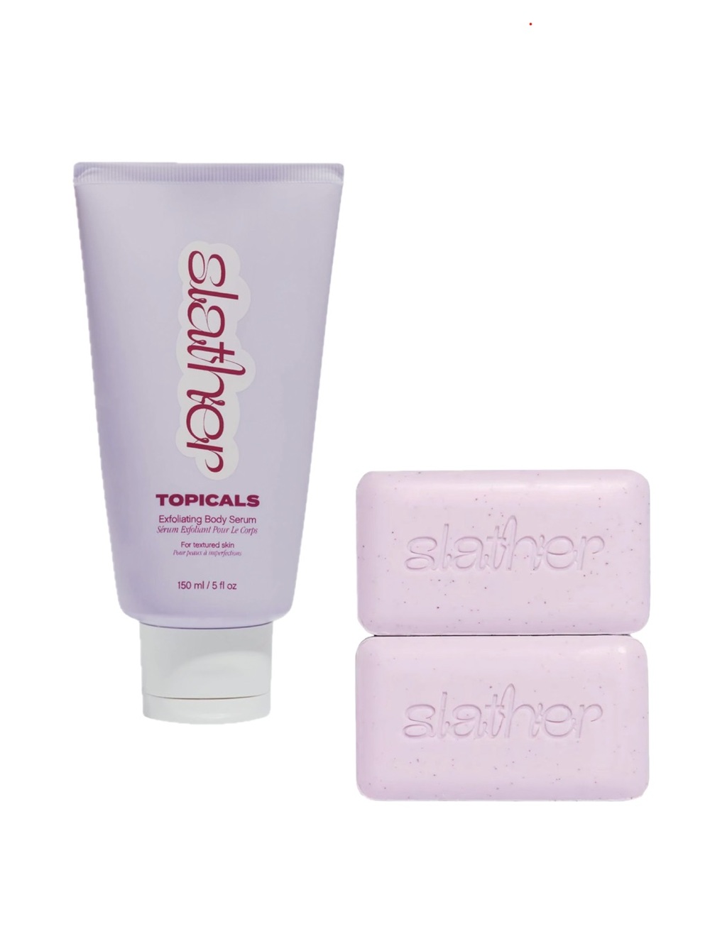 Topicals Slather Exfoliating Body Serum and Soap Set NIB